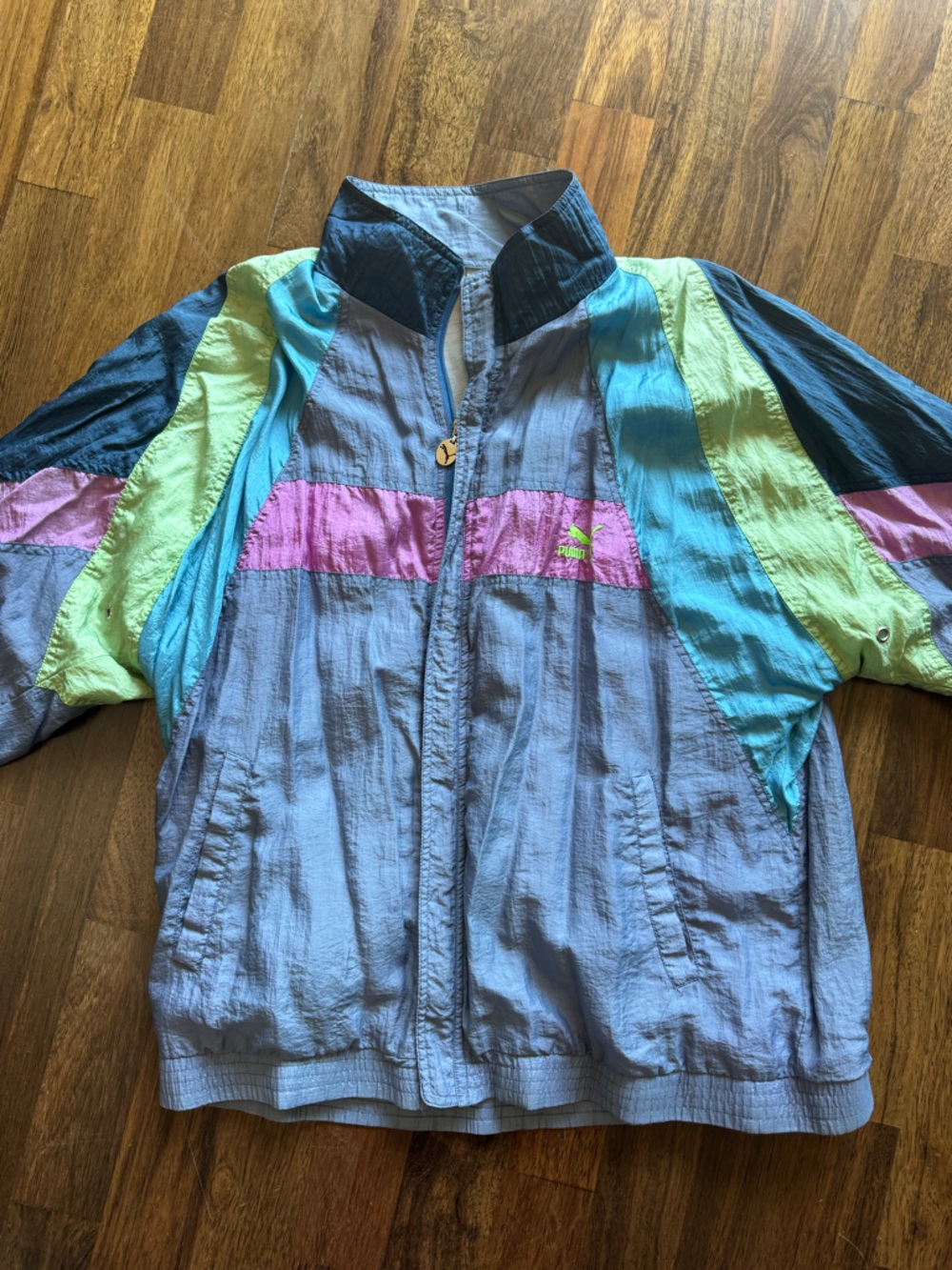 Puma Colorblock Windbreaker Jacket - Lavender, Teal, Neon Green, Pink, Navy
